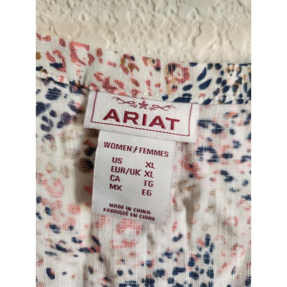 Ariat Women's Animal Print Flowy Top Xl - Picture 3 of 8